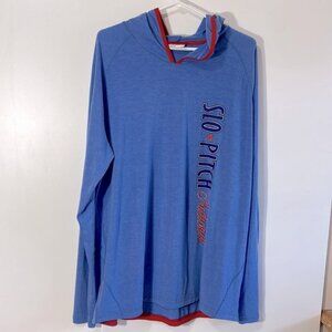 MEN SLO PITCH NATIONAL HOODED LONG SLEEVES T SHIRT IN SIZE XXL